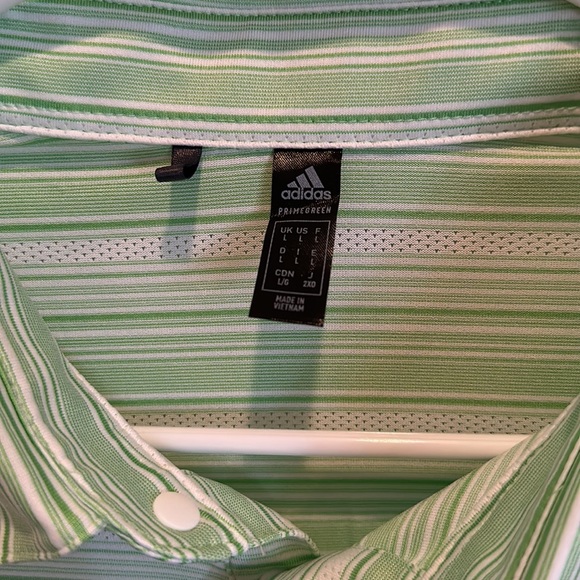 Green Striped Adidas Polo - Picture 3 of 3
